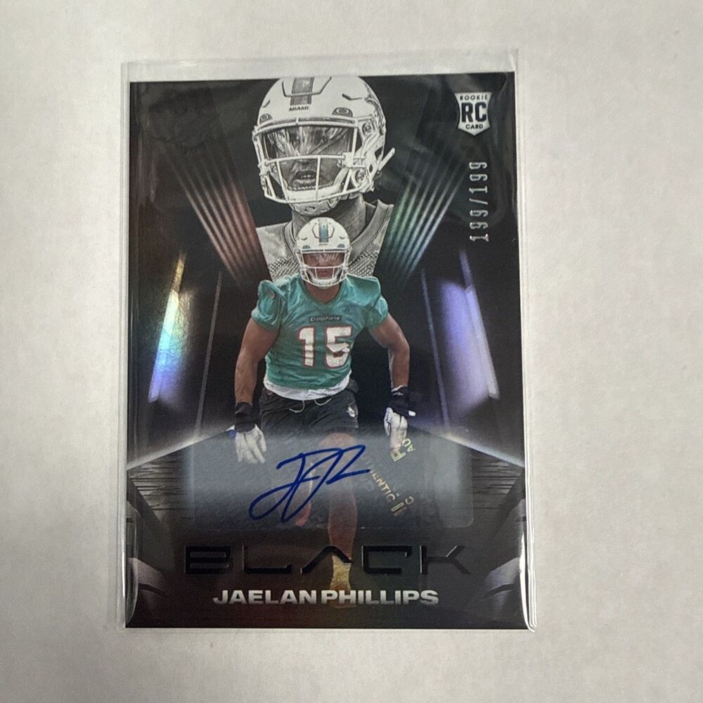 2021 Panini Black Jaelan Phillips Rookie Autograph 199/199 RC SP Dolphins #148